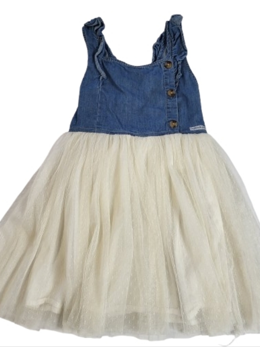 Calvin Klein Girl's Denim and Tulle Tutu Dress Girly Bohemian Size 7